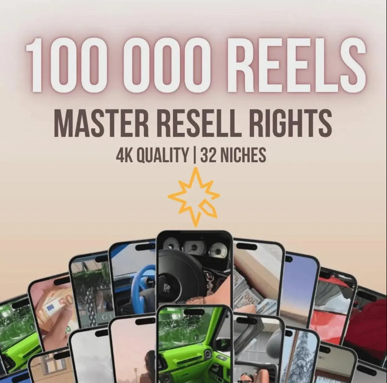 100K+ Editable Viral Reels with PLR and MRR